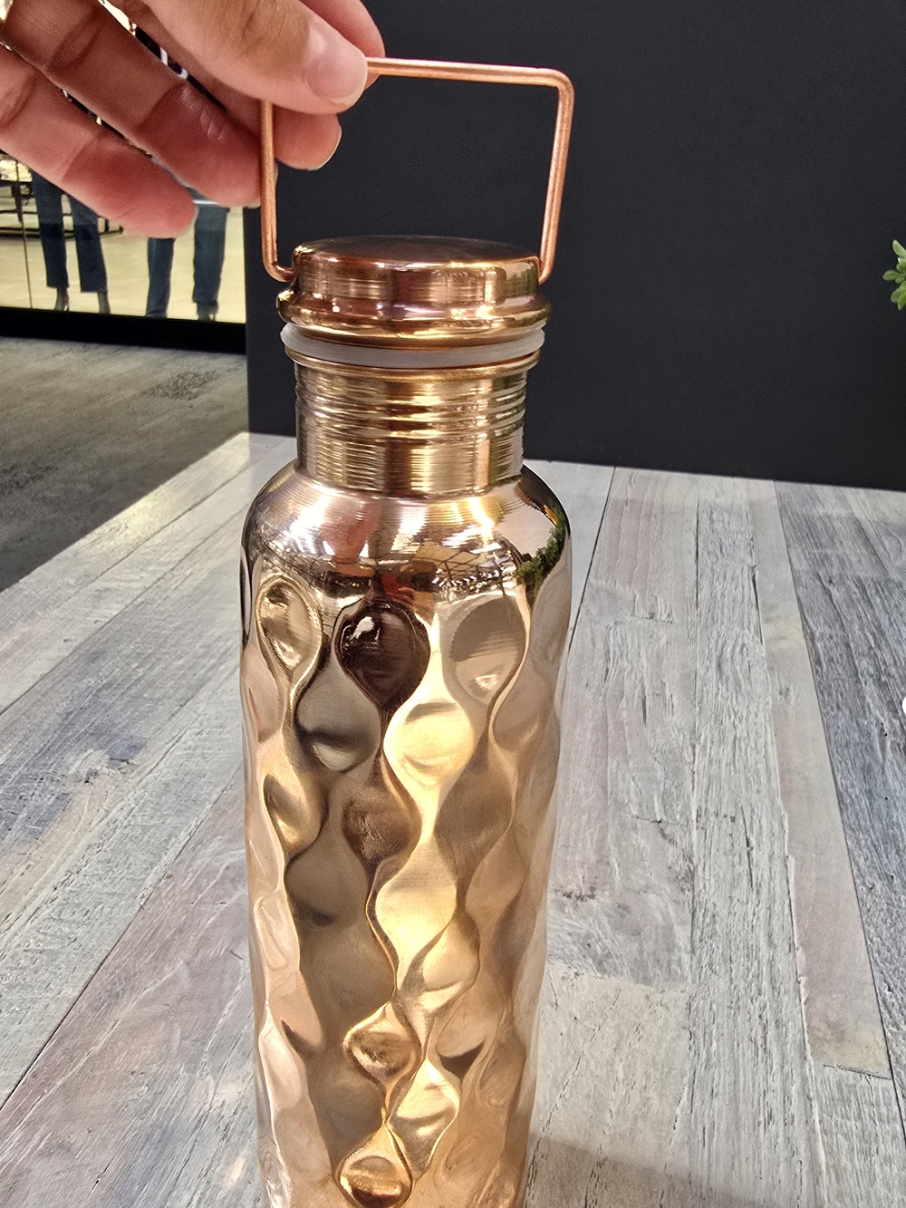 Textured Copper-Tone Decorative Vase - Copper - Picture 7 of 7